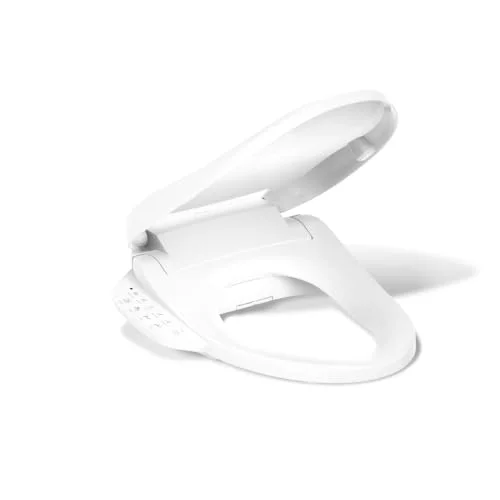 Kohler PureWash E590 elongated heated electric bidet toilet seat with side panel
