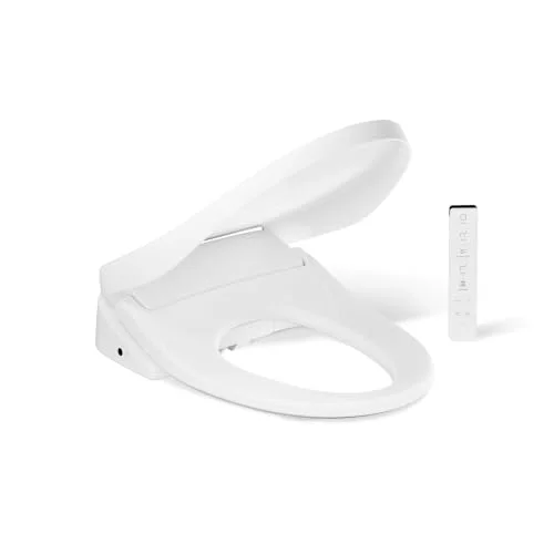 Kohler PureWash E835 elongated electric bidet toilet seat with remote in white